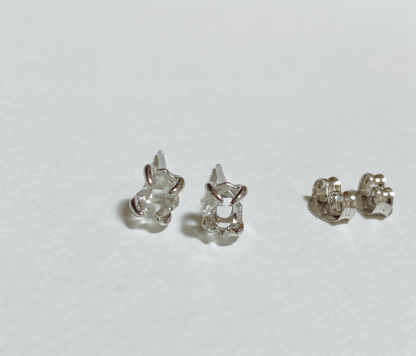 ☆silver925ピアス☆ハーキマーダイヤモンド 3枚目の画像