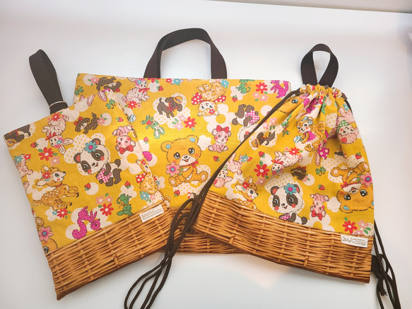 ダルメシアン柄　レッスンバック　上履き入れ　体操着袋　ナップサック　4カラー ダルメシアン柄 レッスンバック 上履き入れ 体操着袋 ナップサック 4カラー