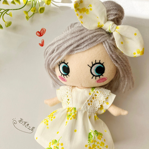 ミモザワンピースとヘアリボンセット♡イルメール イーマリー ハッピー