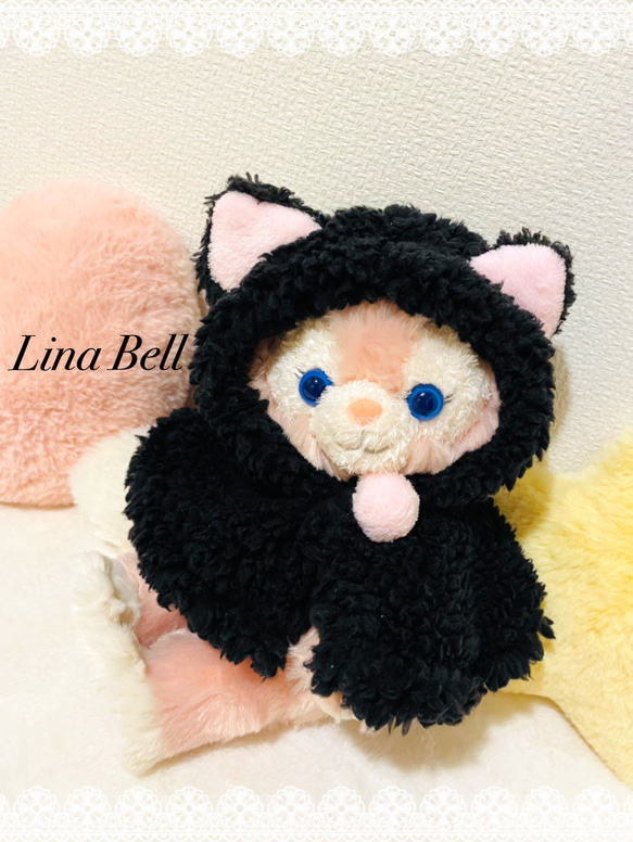 リーナベルショルダーバッグ用♡黒ねこポンチョ♡ ぬいぐるみ めーめー