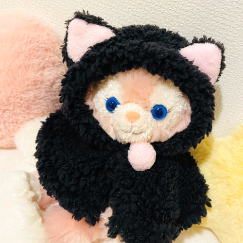 リーナベルショルダーバッグ用♡黒ねこポンチョ♡ ぬいぐるみ シェリー 