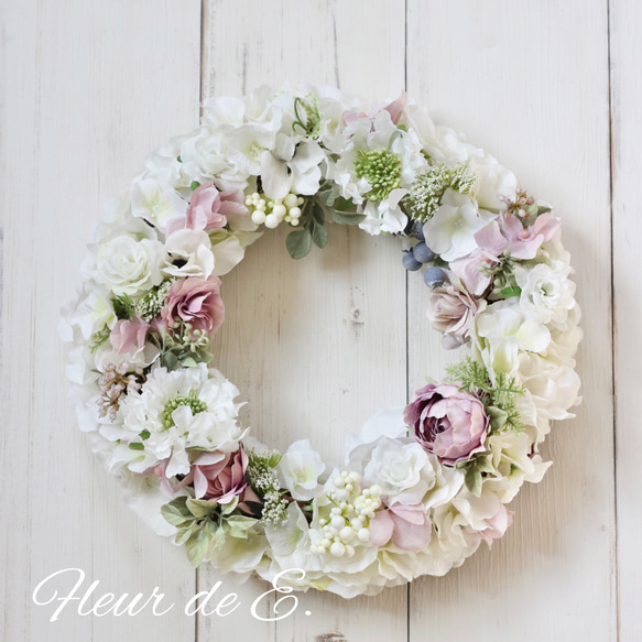 アーティフィシャルフラワー リース 30センチ リース Fleur de E
