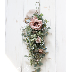 新品未使用☆リース☆フラワーガーランド アーティフィシャルフラワー ガーランド 55×23センチ ガーランド Fleur