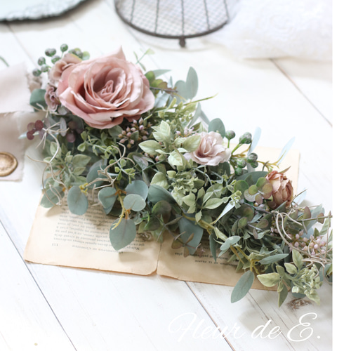 アーティフィシャルフラワー ガーランド 55×23センチ ガーランド Fleur