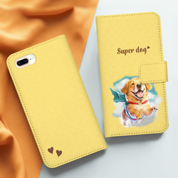 【 ヒーロー ゴールデンレトリバー 】 手帳 スマホケース　犬　うちの子　プレゼント　ペット　Android対応 3枚目の画像