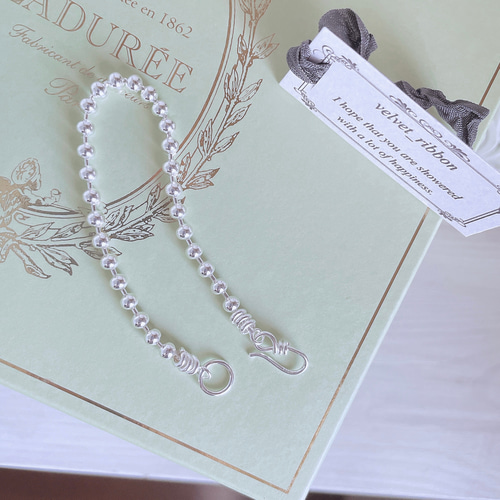 高級メゾンの作り silver925 4mm ボール ボールチェーン ブレスレット