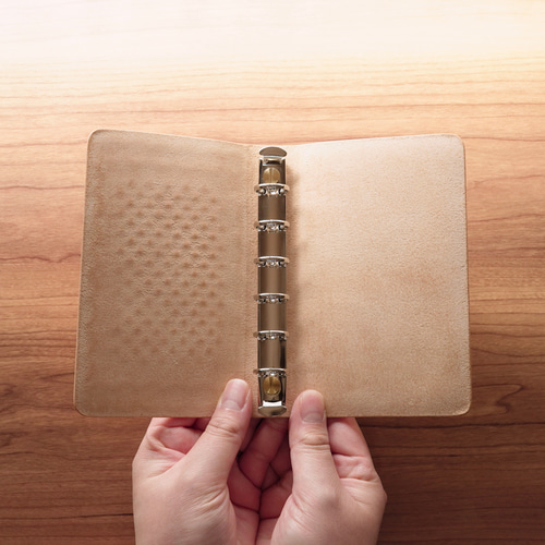 花のシステム手帳 ミニ6 革 カービング 桜システム手帳レザー