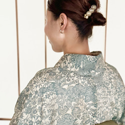 ドイツ金箔玉・ヘアコーム（clear gold)～着物コーディネイトを愉しむ髪飾り 5枚目の画像
