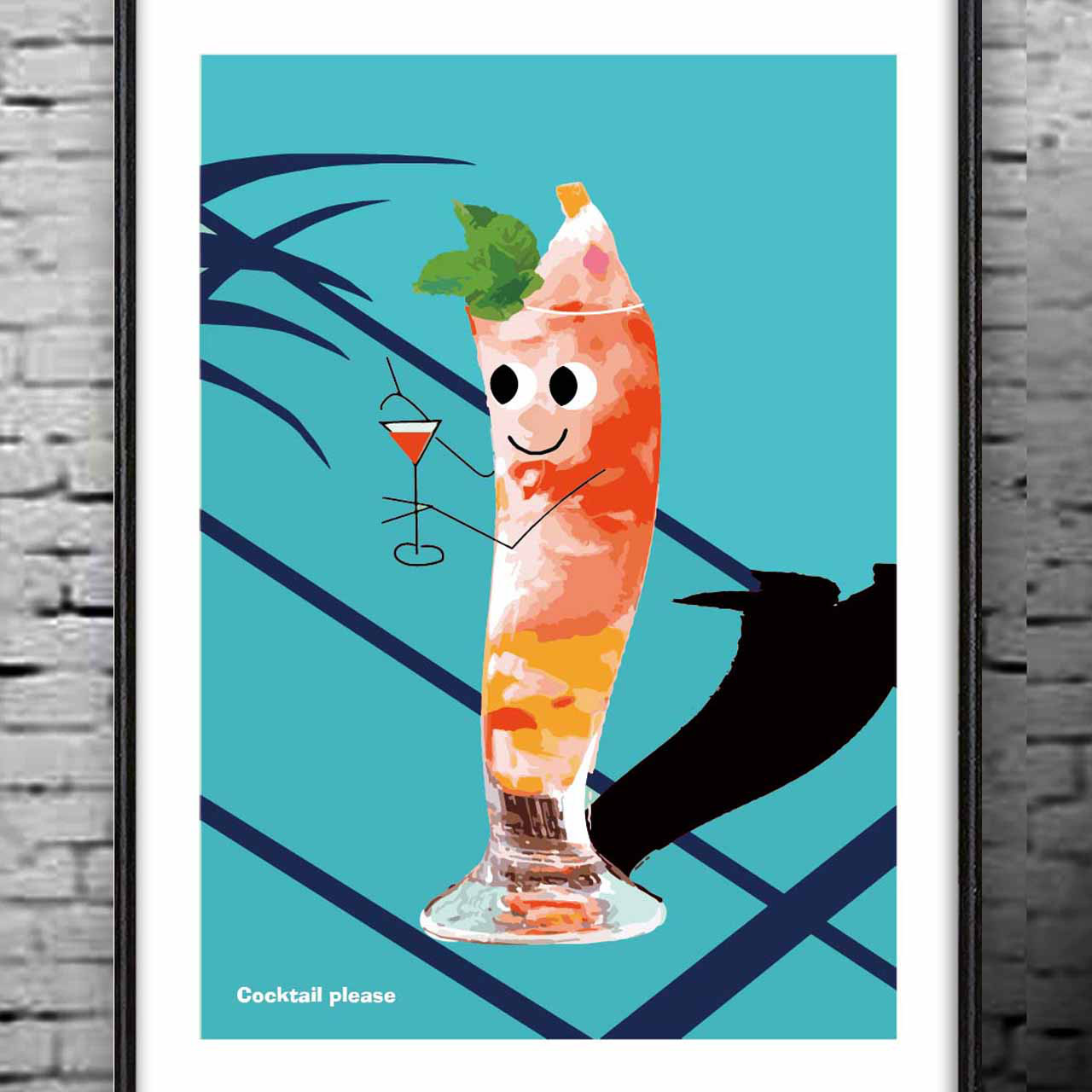 カクテルどうぞ　　イラスト　アートポスター　ポスター　A4 A3 A2 A1　アート/sei検索　1207
