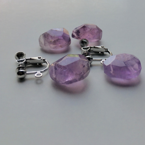 完売御礼 #30 ゼリー菓子のような 紫水晶 【まとめ買い3ペア】大粒