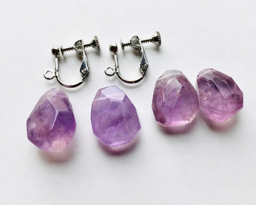 完売御礼 #30 ゼリー菓子のような 紫水晶 【まとめ買い3ペア】大粒