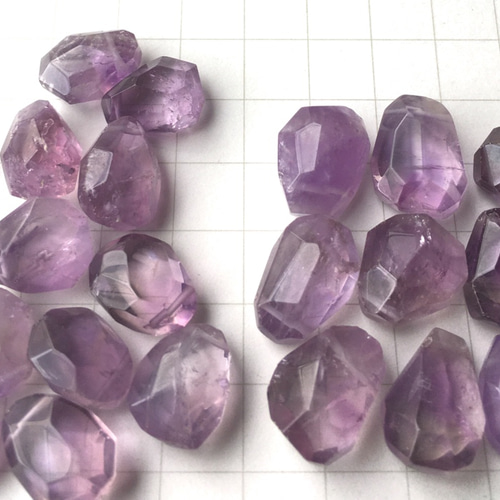 完売御礼 #30 ゼリー菓子のような 紫水晶 【まとめ買い3ペア】大粒