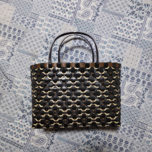 ppバンド プラカゴバック 黒 焦げ茶 ベージュ 大人のバック シック