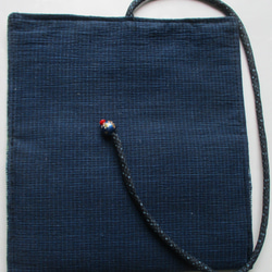 ６９９８　正藍縮の反物で作った和風財布・ポーチ　＃送料無料 12枚目の画像