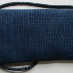 ６９９８　正藍縮の反物で作った和風財布・ポーチ　＃送料無料 4枚目の画像