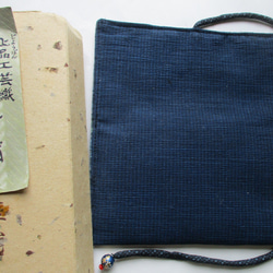 ６９９８　正藍縮の反物で作った和風財布・ポーチ　＃送料無料 11枚目の画像