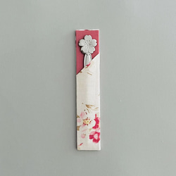 梅と桜　菓子切り入れ　フランスアンティーク・ファブリック 1枚目の画像
