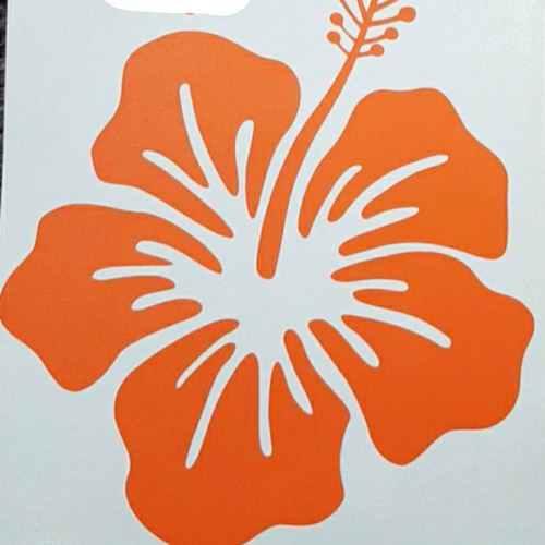 ハイビスカス ステッカー カッティングシート 92×105ミリ 艶消し