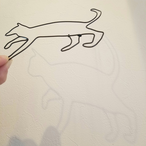ねこのさんぽ 【 親子 ねこ 】 ワイヤーアート 壁飾り