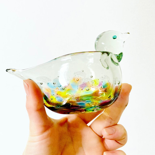 硝子小物入れ「鳥」 新品】ガラスの小鳥の小物入れの通販 by hinano's shop｜ラクマ