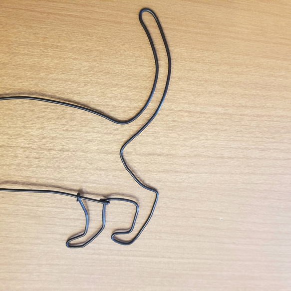 ねこのさんぽ【 親 ねこ 】 ワイヤーアート ハロウィン ウォールデコ 看板  シルエット 猫 かわいい インテリア雑貨 4枚目の画像