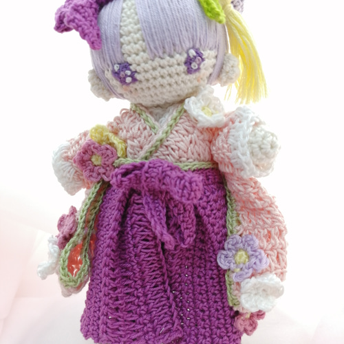 ハンドメイド☆あみぐるみ☆キラキラおめめ☆祝卒業☆袴女の子☆リボン