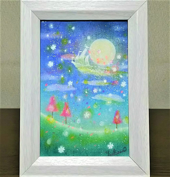 パステルアート 花運ぶ春呼び船 パステル画原画 絵画 T's Arts