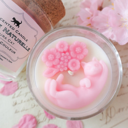 桜とねこのソイキャンドル - Sakura Cat - GLASS JAR CANDLE S 1枚目の画像