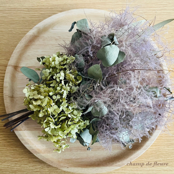 SALE 】スモークツリーとアナベルのスワッグ スワッグ 花工房 champ de 