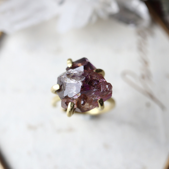 [獨一無二的物品] 原石紫水晶耳環/耳環 第4張的照片