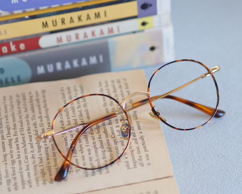 クラシック丸型メタルフレーム｜べっ甲柄プリント メガネ 杏や眼鏡