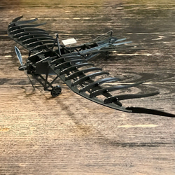幅50cm超えのディーゼルパンクな飛行機モビール　黒（プロペラ可動） 9枚目の画像