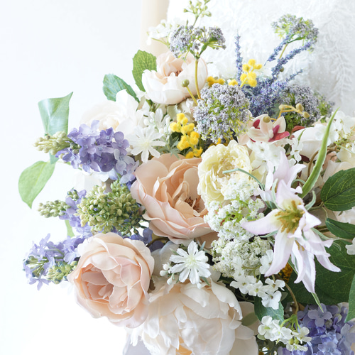 ルノワール「春の花束」ウェディングブーケ・ブートニアセット【送料