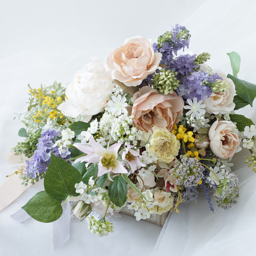 ルノワール「春の花束」ウェディングブーケ・ブートニアセット【送料