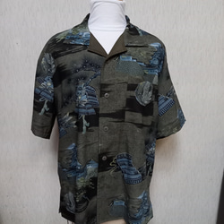 ★ハンドメイド　ウールモスリン　男物長じゅばん用生地　 ★メンズアロハシャツ　M a975e5f8a5c6c0d0e8e1a164eef50b