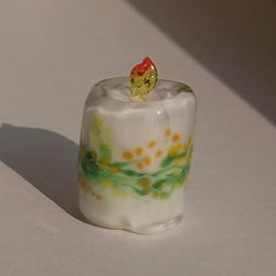 筒形グラスキャンドル  ミモザ 4枚目の画像