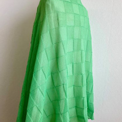 【春夏】『和紙』で編んだ、か～るい格子柄大判ニットストール 2枚目の画像