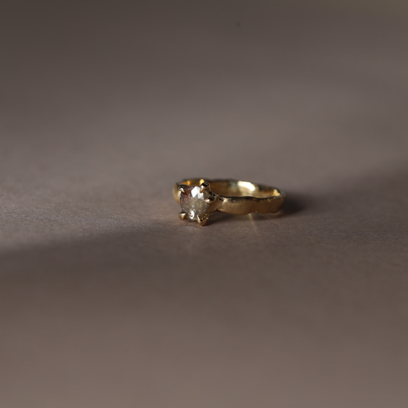 一点物K18◇diamond ring ローズカットナチュラルダイヤモンドリング0.4ct eh〈one off_22〉 5枚目の画像