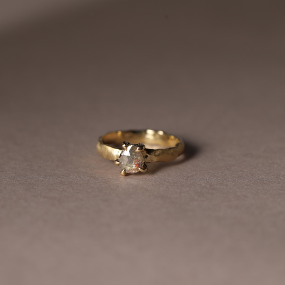一点物K18◇diamond ring ローズカットナチュラルダイヤモンドリング0.4ct eh〈one off_22〉 9枚目の画像