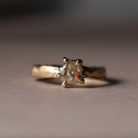 一点物K18◇diamond ring ローズカットナチュラルダイヤモンドリング0.4ct eh〈one off_22〉 8枚目の画像