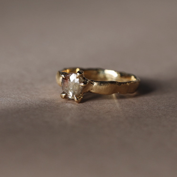 一点物K18◇diamond ring ローズカットナチュラルダイヤモンドリング0.4ct eh〈one off_22〉 1枚目の画像