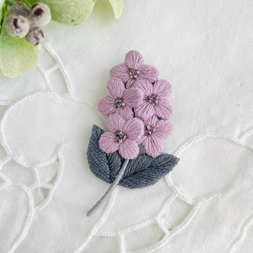 洗える！】MIMOSA ドレス ライラック 刺繍 花柄