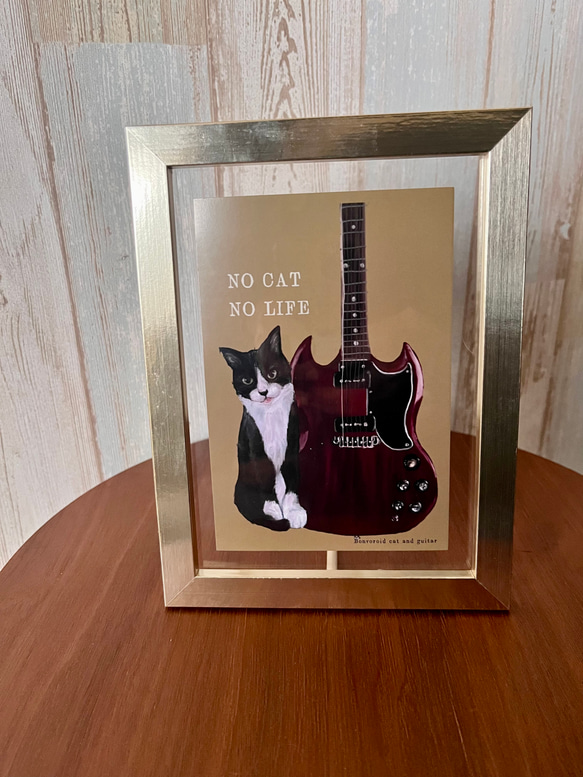 『bonvoroid 猫とギター NO CAT  NO LIFE アートカード 』5枚セット 7枚目の画像