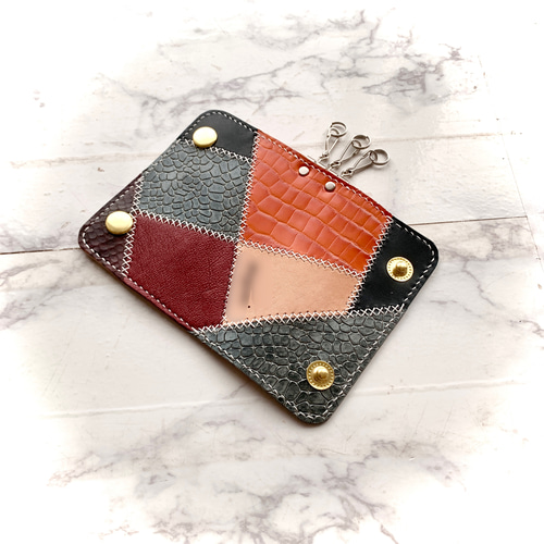 レザーパッチワークキーケース キーケース you0810jmsdf 通販｜Creema  