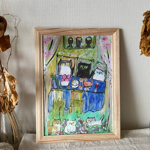 絵画 。手描き【ぽかぽか暖かい春】 絵画 アカザ麦 通販 15587652