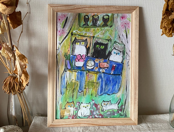 絵画 。手描き【ぽかぽか暖かい春】 絵画 アカザ麦 通販 15587652