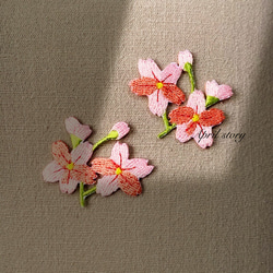 ２枚/桜　さくら/刺繍ワッペン/アイロン接着 2枚目の画像