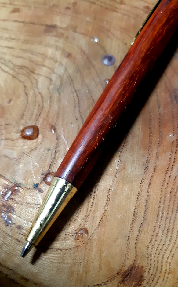 木製シャーペン0.5mm/0.7mm　紅木 蜜蝋クリーム仕上げ　2 4枚目の画像