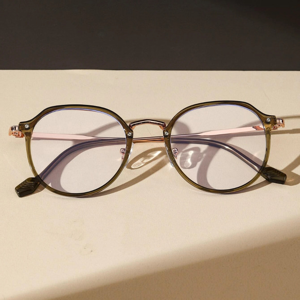 《ラストSALE》コンビネーションフレーム｜ブラウン×ピンクg｜老眼鏡、だてメガネ・近視用・乱視用・サングラスとして作成 1枚目の画像
