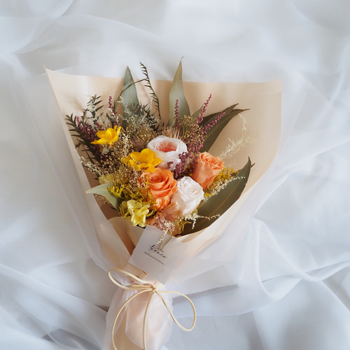 優しい風合い プリザーブドフラワーの花束 bouquet プリザーブド